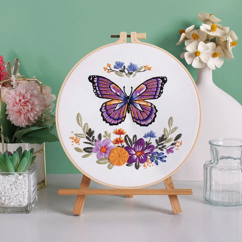 Kit Broderie Papillon Floral