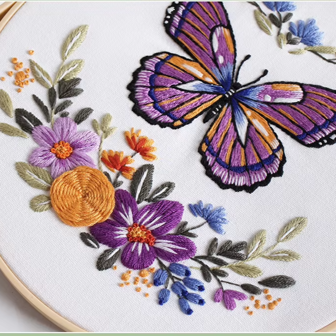 Kit Broderie Papillon Floral
