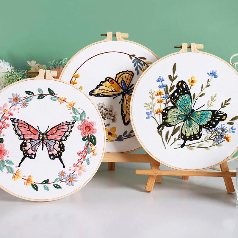 Kit Broderie Papillon Floral