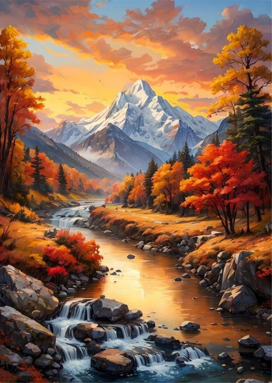 Broderie Diamant - Paysage d'Automne