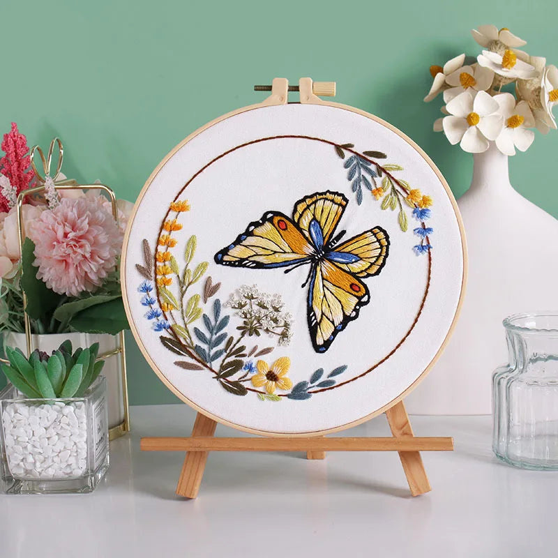 Kit Broderie Papillon Floral